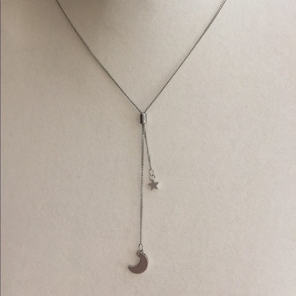 Silver Moon & Star Necklace